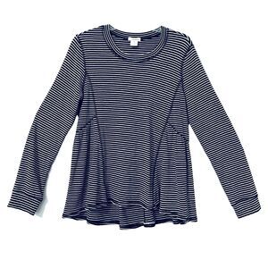 Eyeshadow Top Women Medium Black White Pin Striped Y2K Paris Feminine Casual